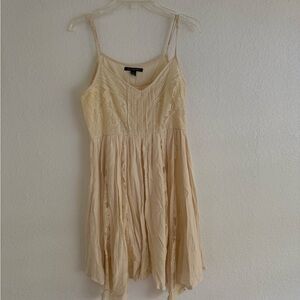 American Eagle Outfitters Cream Spaghetti Strap Mini Sundress